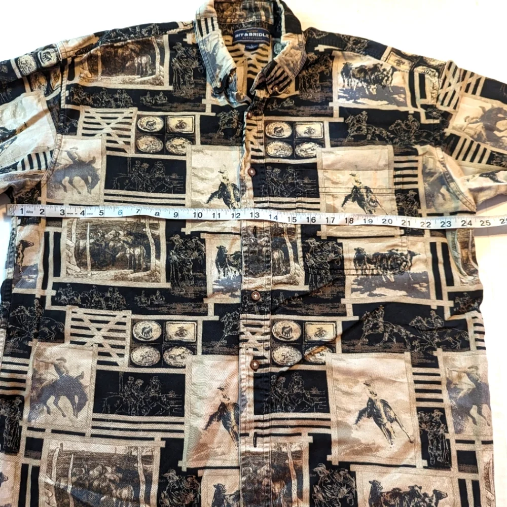 Men's Bit & Bridle Outfitters Long Sleeve Button Up Shirt Size Large
